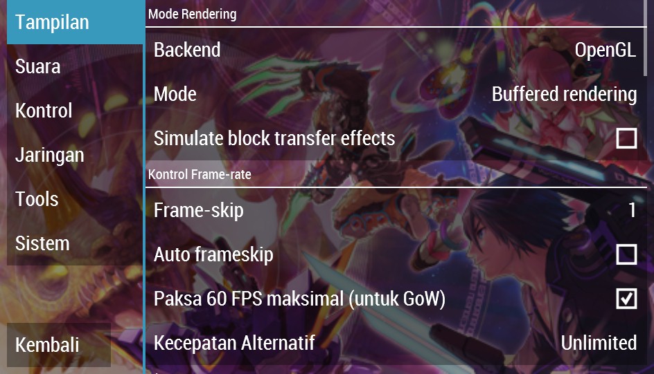 Ppsspp emulator settings for phantasy star on android pc